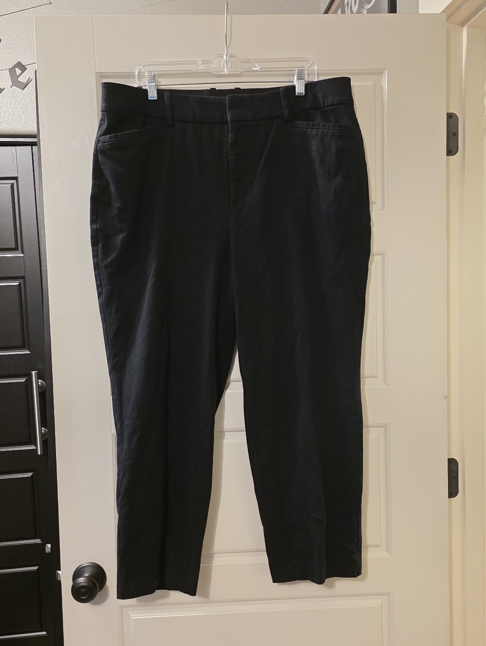 Womens Black High Waisted Ankle Pants With Elastic Waist Size 17